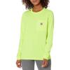 Carhartt Women’s 103244 Women’s WK126 Workwear Pocket Long Sleeve T-Shirt(Brite Lime)