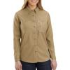 Carhartt Women’s Flame Resistant Force Relaxed Fit Lightweight Long-Sleeve Button-Front Shirt(Dark Khaki)