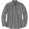 Carhartt Women’s Flame Resistant Force Relaxed Fit Lightweight Long-Sleeve Button-Front Shirt(Gray)
