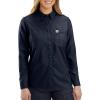 Carhartt Women’s Flame Resistant Force Relaxed Fit Lightweight Long-Sleeve Button-Front Shirt(Navy)