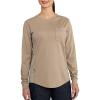 Carhartt Women’s Flame Resistant Force Relaxed Fit Midweight Long-Sleeve Pocket T-Shirt(Khaki Closeout)
