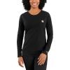 Carhartt Women’s Force Relaxed Fit Midweight Long-Sleeve Pocket T-Shirt(Black)