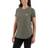 Carhartt Women’s Force Relaxed Fit Midweight Pocket T-Shirt(Dusty Olive)