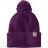 Carhartt Women’s Knit Pom-Pom Cuffed Beanie(Eggplant)