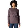 Carhartt Women’s Loose Fit Heavyweight Long-Sleeve Logo Sleeve Graphic T-Shirt(Blackberry Heather)