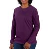 Carhartt Women’s Loose Fit Heavyweight Long-Sleeve Logo Sleeve Graphic T-Shirt(Eggplant)