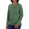 Carhartt Women’s Loose Fit Heavyweight Long-Sleeve Logo Sleeve Graphic T-Shirt(Frosted Balsam)