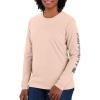 Carhartt Women’s Loose Fit Heavyweight Long-Sleeve Logo Sleeve Graphic T-Shirt(Georgia Peach)