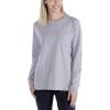 Carhartt Women’s Loose Fit Heavyweight Long-Sleeve Logo Sleeve Graphic T-Shirt(Heather Gray)