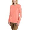 Carhartt Women’s Loose Fit Heavyweight Long-Sleeve Logo Sleeve Graphic T-Shirt(Hibiscus Heather)