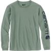 Carhartt Women’s Loose Fit Heavyweight Long-Sleeve Logo Sleeve Graphic T-Shirt(Jade Heather)