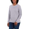 Carhartt Women’s Loose Fit Heavyweight Long-Sleeve Logo Sleeve Graphic T-Shirt(Lilac Haze)