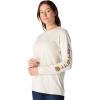 Carhartt Women’s Loose Fit Heavyweight Long-Sleeve Logo Sleeve Graphic T-Shirt(Malt/Carhartt Brown)