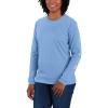 Carhartt Women’s Loose Fit Heavyweight Long-Sleeve Logo Sleeve Graphic T-Shirt(Skystone)