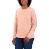 Carhartt Women’s Loose Fit Heavyweight Long-Sleeve Logo Sleeve Graphic T-Shirt(Tropical Peach)