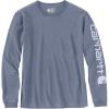 Carhartt Women’s Loose Fit Heavyweight Long-Sleeve Logo Sleeve Graphic T-Shirt(Wisteria Heather)