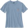 Carhartt Women’s Loose Fit Heavyweight Short-Sleeve Pocket T-Shirt(Alpine Blue Heather)