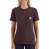 Carhartt Women’s Loose Fit Heavyweight Short-Sleeve Pocket T-Shirt(Deep Wine)