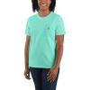 Carhartt Women’s Loose Fit Heavyweight Short-Sleeve Pocket T-Shirt(Sea Green Heather)