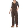 Carhartt Women’s Loose Fit Washed Duck Insulated Biberall(Dark Brown)