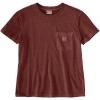 Carhartt Womens Relaxed Fit Lightweight Short Sleeve Garment Dye Pocket T-Shirt(Deep Spice Red)