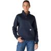 Carhartt Women’s Relaxed Fit Midweight Quarter-Zip Mock-Neck Sweatshirt(Navy)