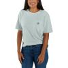 Carhartt Women’s Tencel Fiber Series Loose Fit Short-Sleeve Pocket T-Shirt (Also Available in Plus Sizes)(Dew Drop)