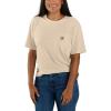 Carhartt Women’s Tencel Fiber Series Loose Fit Short-Sleeve Pocket T-Shirt (Also Available in Plus Sizes)(Stone Ash)