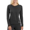 Carhartt Women’s WBL132 Women’s Base Force® Heavyweight Polyl-Wool Crew(Black Heather)