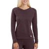 Carhartt Women’s WBL132 Women’s Base Force® Heavyweight Polyl-Wool Crew(Deep Wine Heather)