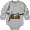 Carhartt baby-boys Knit Long Sleeve Crewneck Bodysuit(Grey Heather)