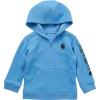 Carhartt baby-boys Long-sleeve Half-zip Hooded Sweatshirt(Azure Blue)