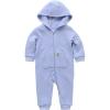 Carhartt baby-girls Baby Girls Long-sleeve Hooded Zip-up Footless Jumpsuit One-piece Hoodie(Pale Iris)