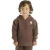 Carhartt boys Long-sleeve Half-zip Hooded Sweatshirt(Chestnut Brown)