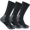 Carhartt mens Lightweight Stretch Top Crew Sock 3 Pack(Black)