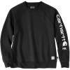 Carhartt womens Flame Resistant Force Relaxed Fit Midweight Logo Sleeve Graphic Sweatshirt(Black)