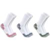 Carhartt womens Force Midweight Logo Crew Sock 3 Pack(White)