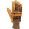 Carhartt womens Insulated Synthetic Suede Knit Cuff Glove(Brown Rr Stripe)