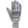 Carhartt womens Insulated Synthetic Suede Knit Cuff Glove(Early Fog Rr Stripe)