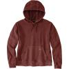 Carhartt womens Relaxed Fit Midweight Garment Dye French Terry Hooded Sweatshirt(Dark Spice Red)