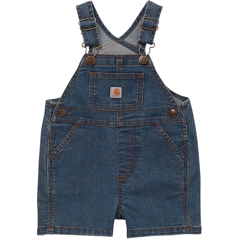 imageCarhartt Baby Loose Fit Jean Overall Shorts Denim ShortallsMedium Wash Denim Loose Fit