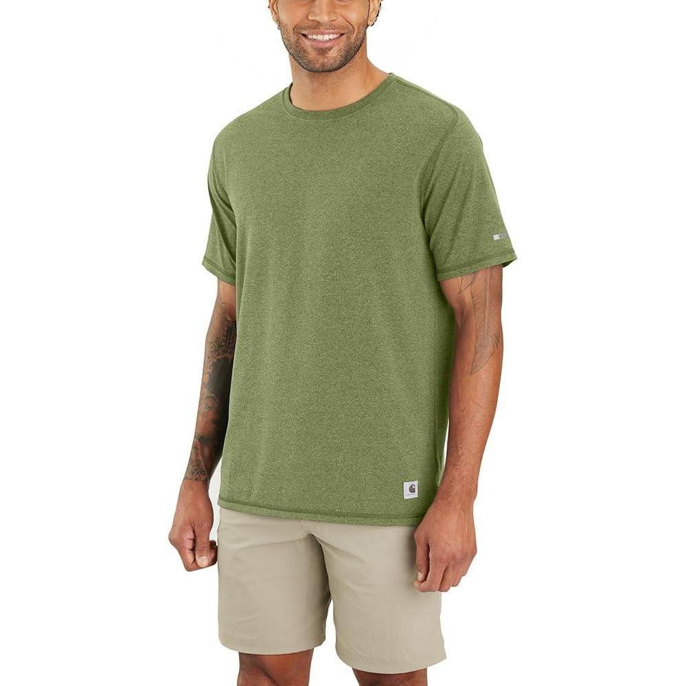 imageCarhartt Mens Carhartt LWD Relaxed Fit ShortSleeve TShirtChive Heather