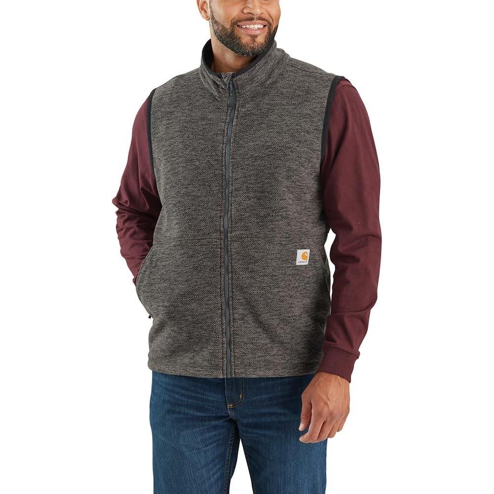imageCarhartt Mens FullZip Relaxed Fit Fleece VestCarbon Heather