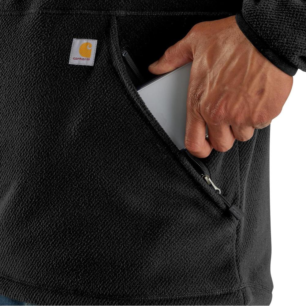 imageCarhartt Mens Halfzip Relaxed Fit Fleece PulloverBlack