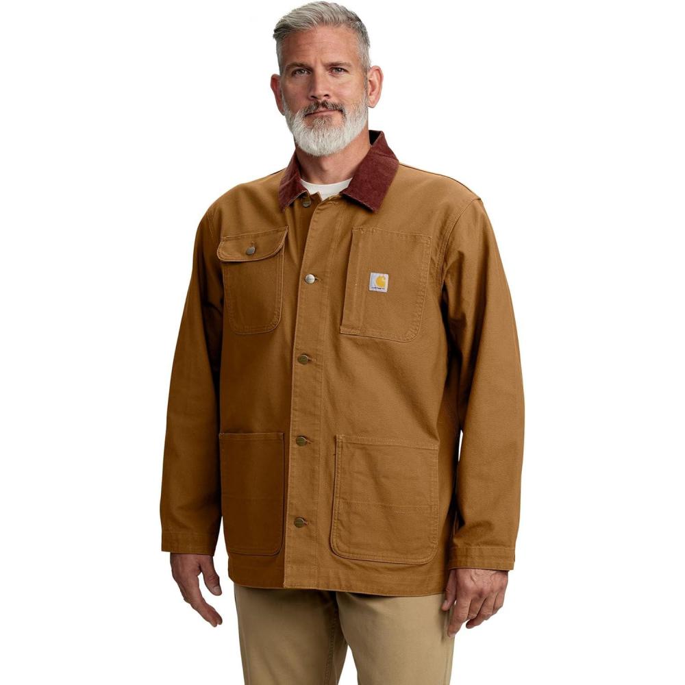 imageCarhartt Mens Rugged Flex Duck Loose Fit Chore CoatCarhartt Brown