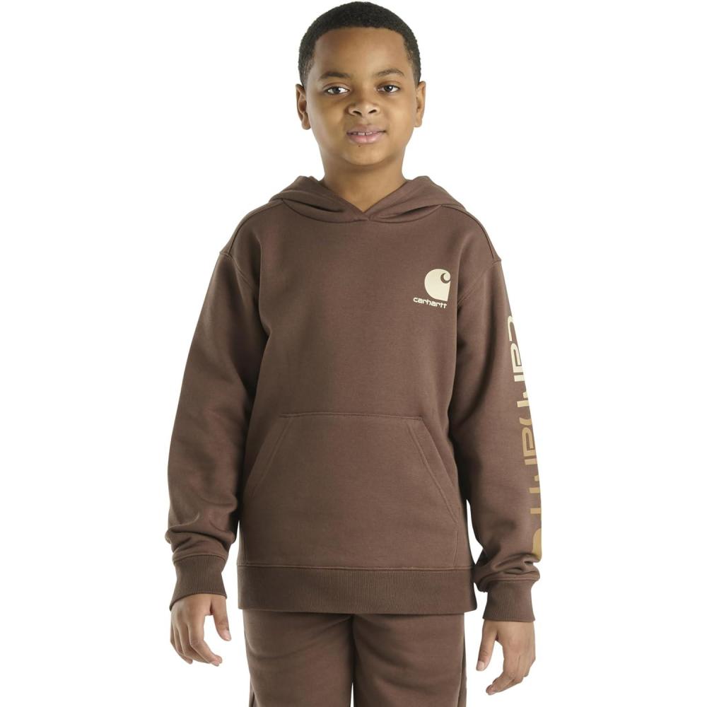 imageCarhartt boys Hoodie Fleece Pullover SweatshirtHooded SweatshirtMed Brown