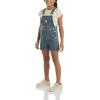 Carhartt Baby Loose Fit Jean Overall Shorts Denim Shortalls(Medium Wash Denim Blue)
