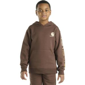 Carhartt boys Hoodie Fleece Pullover SweatshirtHooded Sweatshirt(Med Brown)