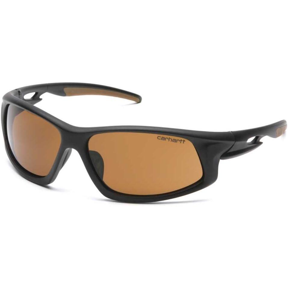 imageCarhartt Ironside Safety Glasses Retail Clamshell Packaging BlackTan Frame Sandstone Bronze AntiFog LensSandstone Bronze Antifog Lens Blacktan Frame With Retail Clamshell Packaging