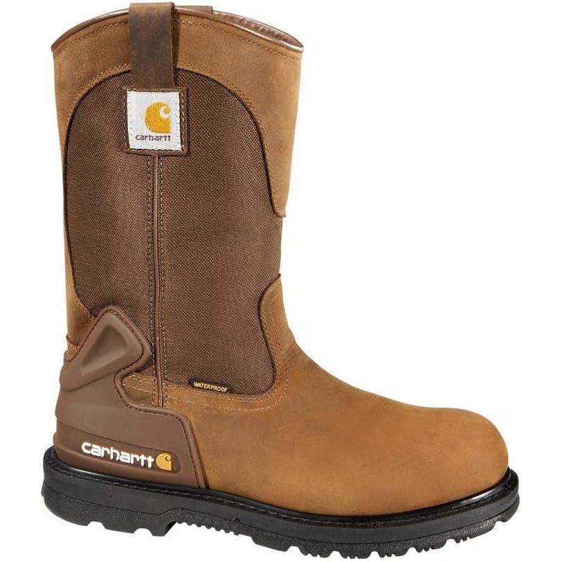 imageCarhartt Mens Heritage Waterproof 11quot Soft Toe Wellington Work BootCarhartt Brown